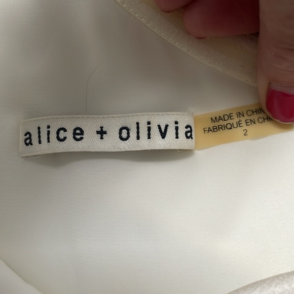Alice + Olivia Black and Cream One-Shoulder Jumpsuit - Picture 4 of 4
